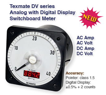 Texmate Dual View analog meter with Digital display DV series